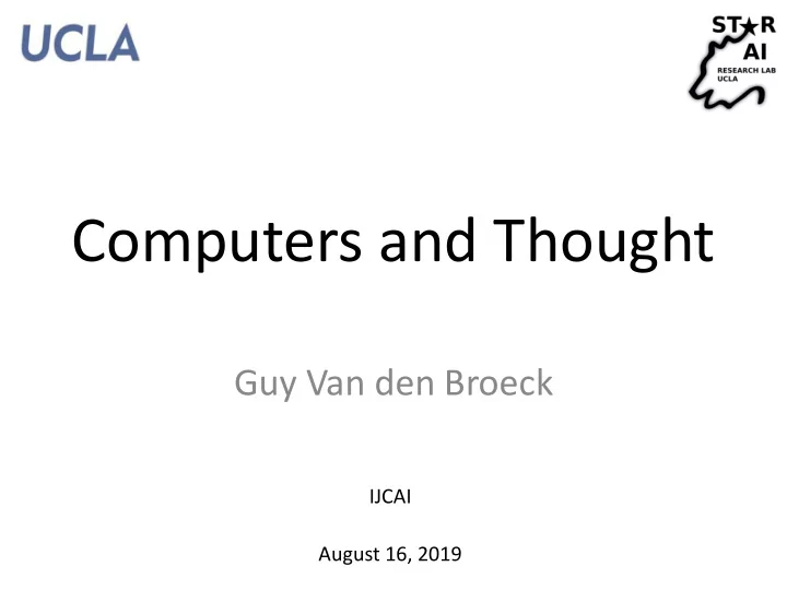 computers and thought