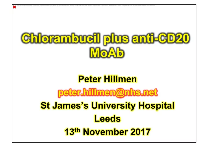 chlorambucil plus anti cd20 moab