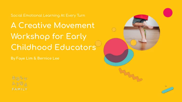 a creative movement workshop for early childhood educators