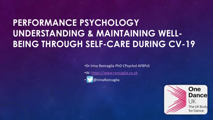 performance psychology