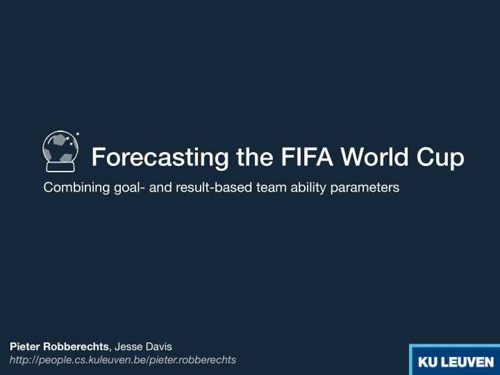 forecasting the fifa world cup