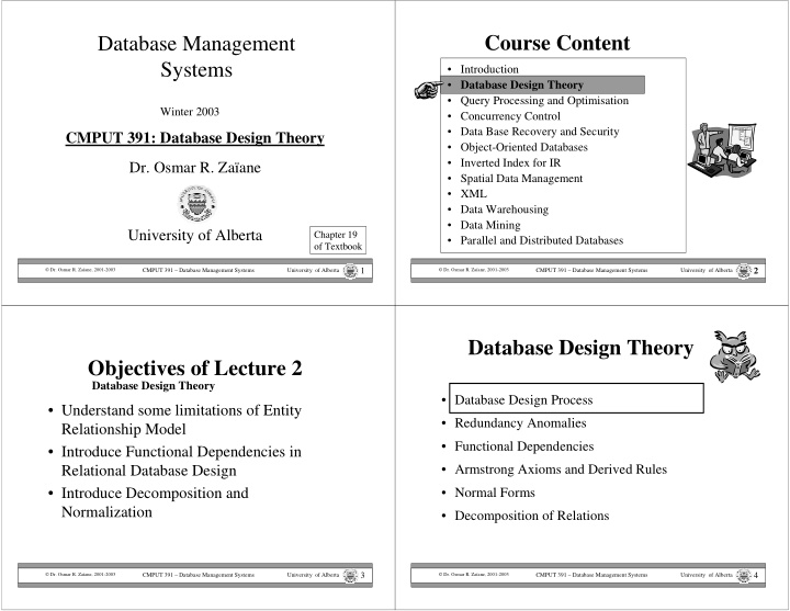 database management course content systems