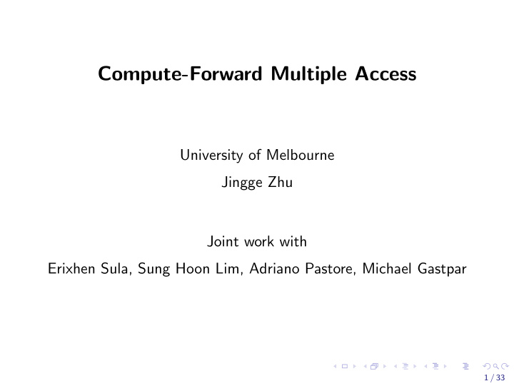 compute forward multiple access