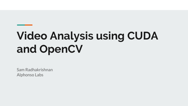 video analysis using cuda and opencv