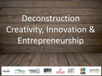 Entrepreneurship  1  2  3 Peter Ward  Ward Demolition  Simon Gaines - Fletcher Construction