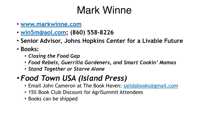 mark winne