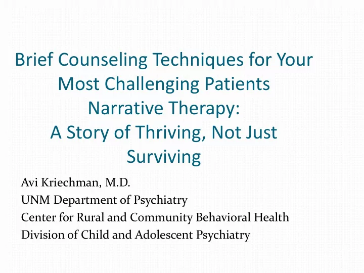 brief counseling techniques for your most challenging