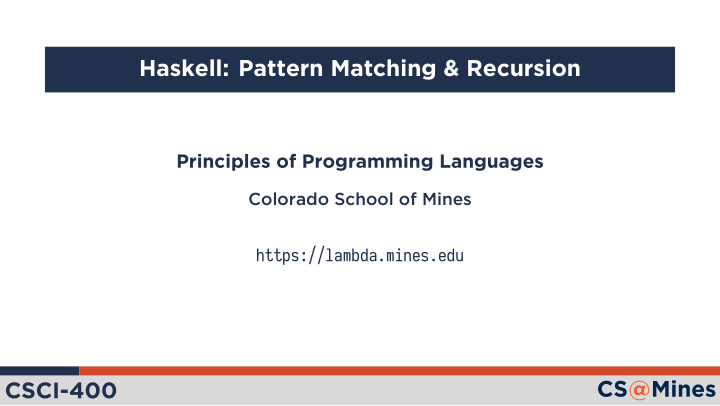 haskell pattern matching recursion