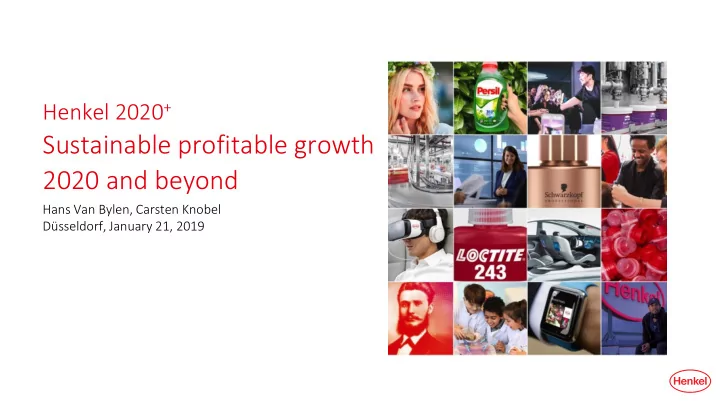 sustainable profitable growth 2020 and beyond