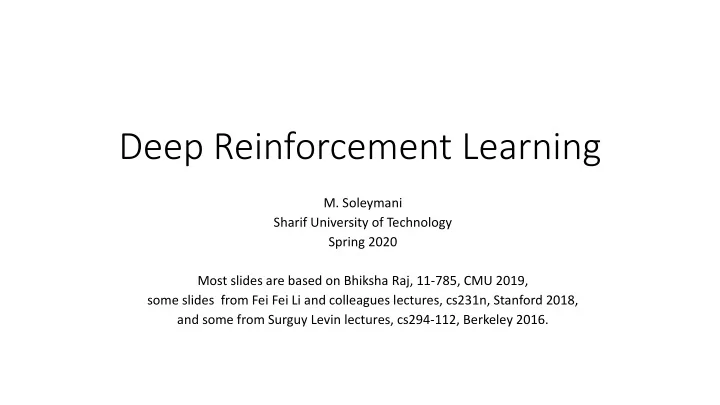 deep reinforcement learning