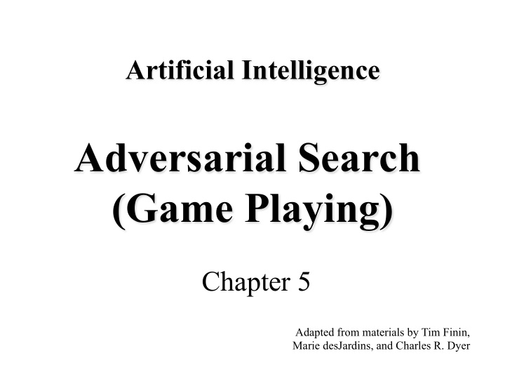 adversarial search game playing