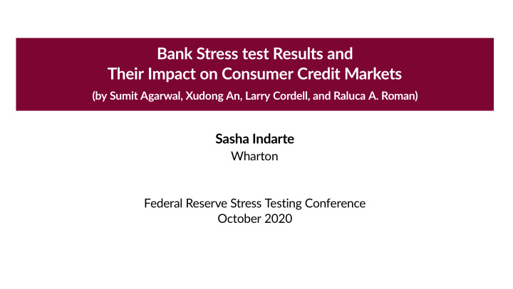 bank stress test results and their impact on consumer