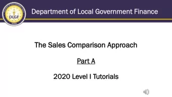 The  he Sales C  Com  ompa  parison Appr  pproa  oach  Pa  Part A  A  2020 Le  Level  el I  I