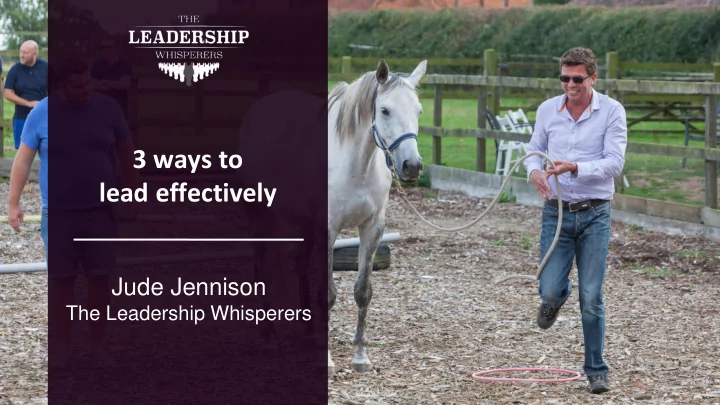 lead effectively