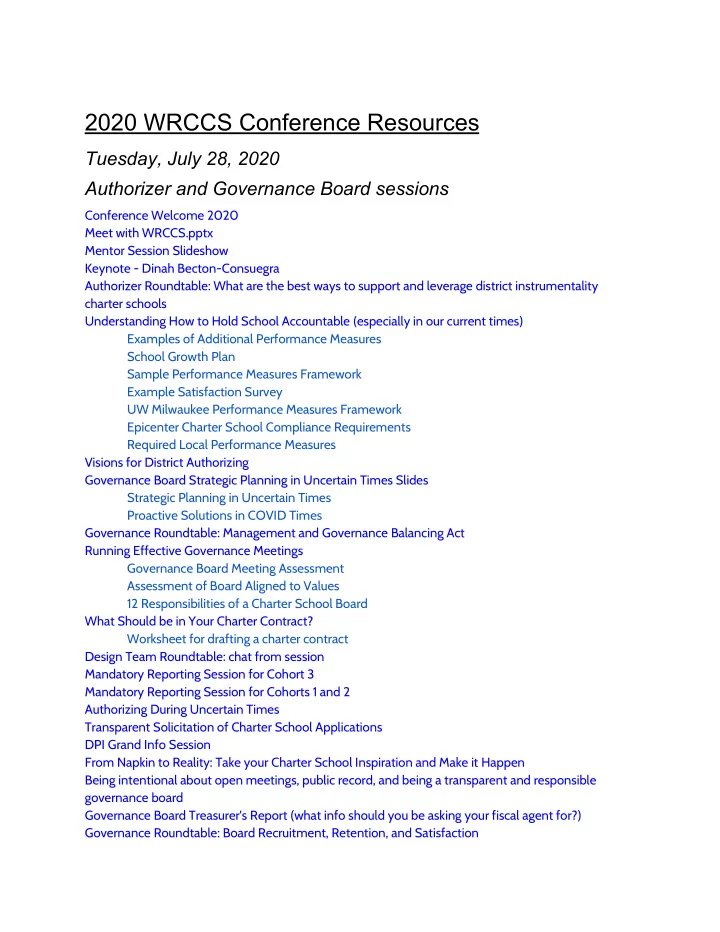 2020 wrccs conference resources