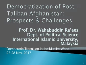 Dept.  t. of  of Po  Politic  litical  al Scie  ience  nce  In  Inte  ternation  national  al Is