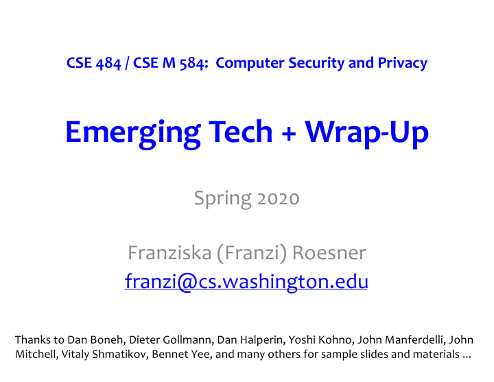 emerging tech wrap up