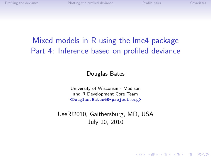 mixed models in r using the lme4 package part 4 inference