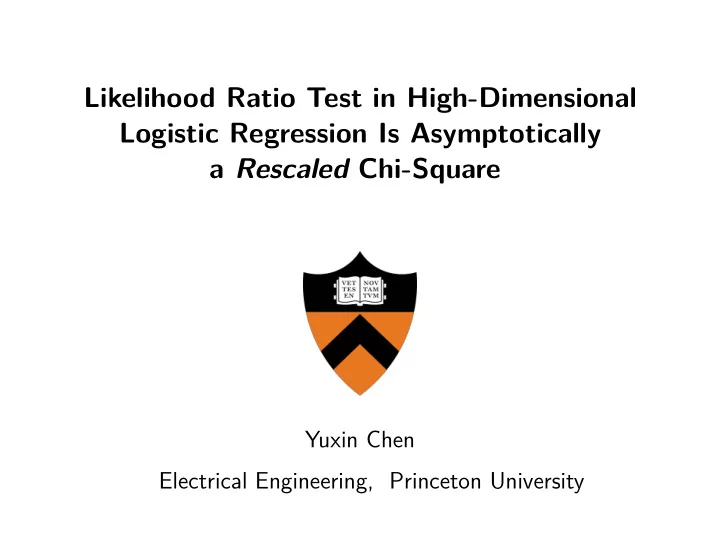 likelihood ratio test in high dimensional logistic