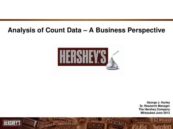 analysis of count data a business perspective