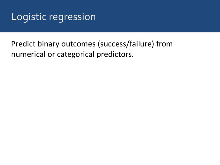 logistic regression