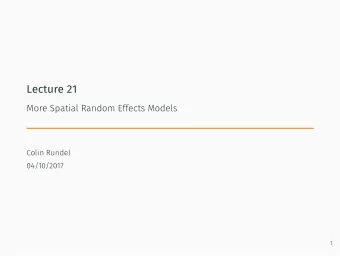 Lecture 21  More Spatial Random Effects Models  Colin Rundel  04/10/2017  1  Loa Loa Example  2