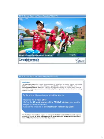 1 PESSYP  Key Strands The PESSYP Strategy has ten key strands , each  designed to maximise