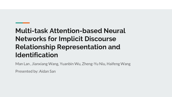 multi task attention based neural networks for implicit