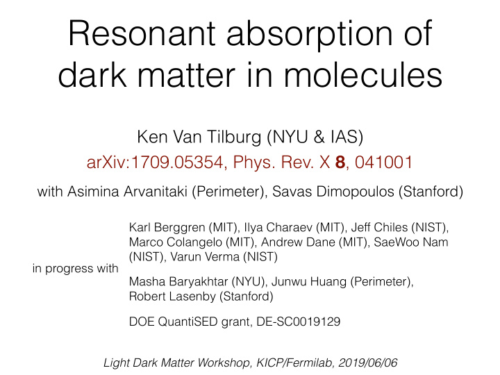 resonant absorption of dark matter in molecules