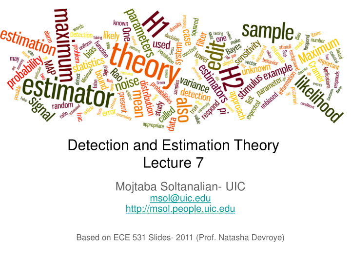 detection and estimation theory lecture 7