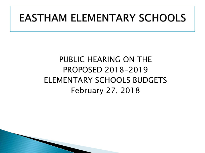 public hearing on the proposed 2018 2019 elementary