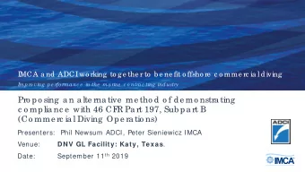 Pro po sing  a n a lte rna tive  me tho d o f de mo nstra ting  c o mplia nc e  with 46 CF  R Pa rt