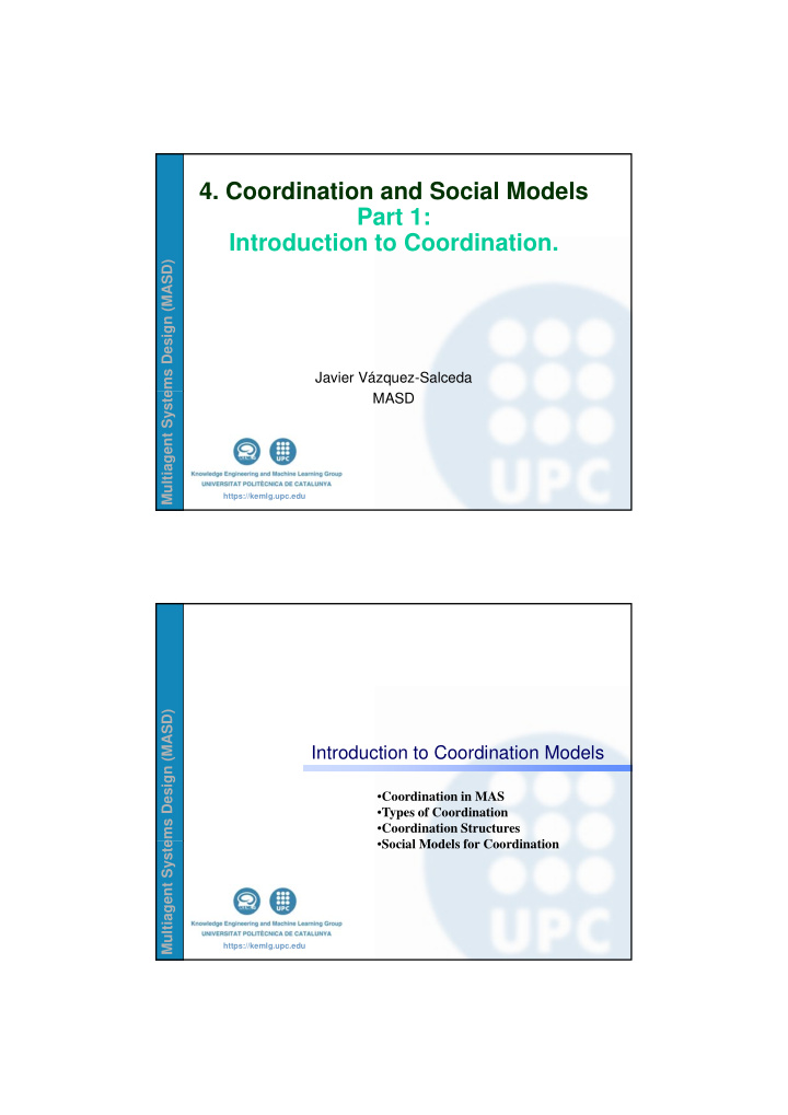 4 coordination and social models part 1 introduction to