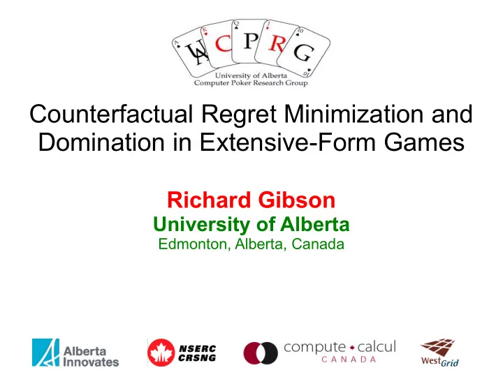 counterfactual regret minimization and domination in