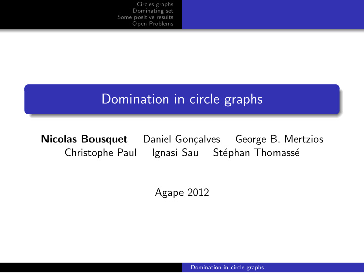 domination in circle graphs