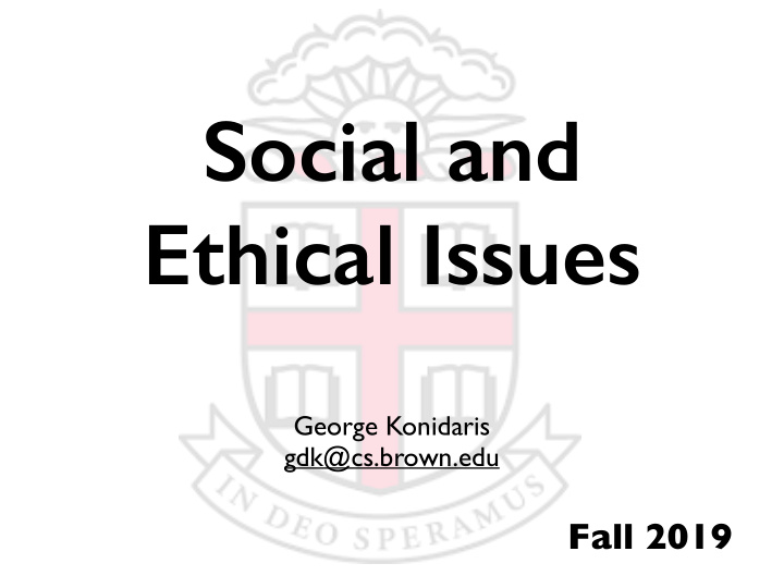 social and ethical issues