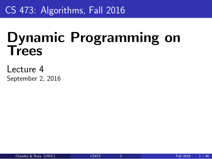 dynamic programming on trees