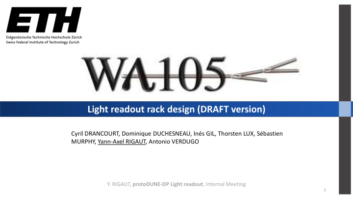 light readout rack design draft version