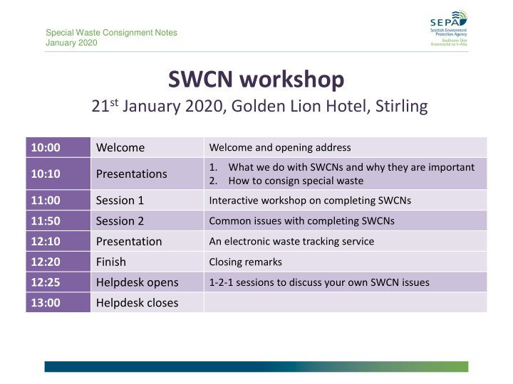 swcn workshop