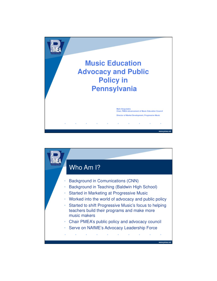 music education advocacy and public policy in pennsylvania