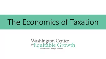 The Economics of Taxation  A course on understanding and evaluating tax proposals  Friday