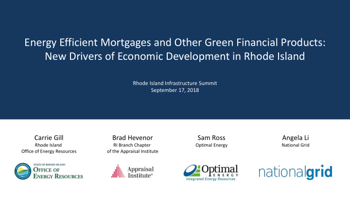 energy efficient mortgages and other green financial