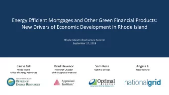 Energy Efficient Mortgages and Other Green Financial Products:  New Drivers of Economic Development