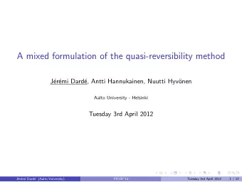 A mixed formulation of the quasi-reversibility method  J  er  emi Dard  e, Antti Hannukainen,