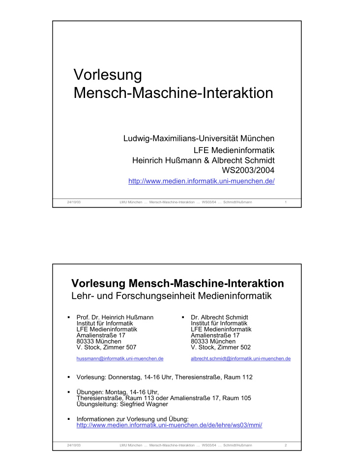 vorlesung mensch maschine interaktion