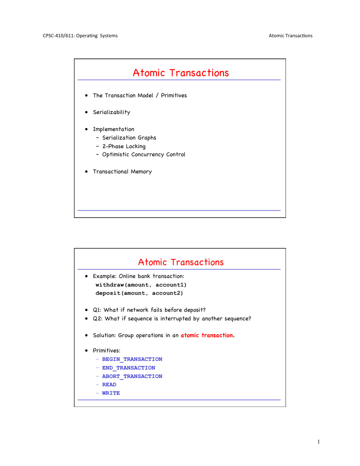 atomic transactions