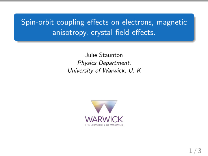 spin orbit coupling effects on electrons magnetic