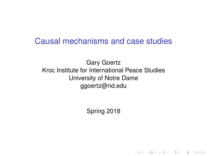 causal mechanisms and case studies