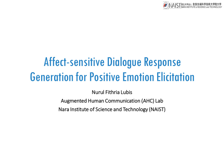generation for positive emotion elicitation