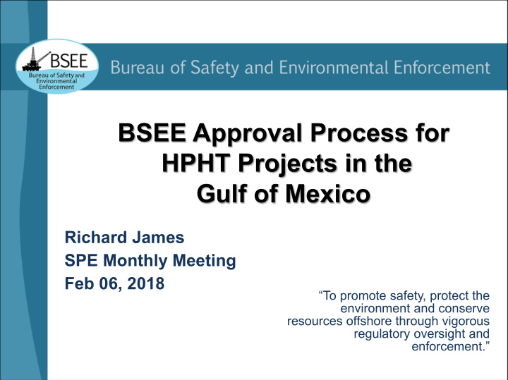 bsee approval process for hpht projects in the gulf of